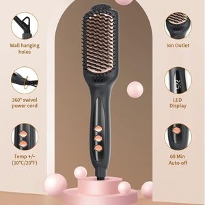 Black and Pink Hair Straightening Brush